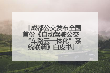 成都公交发布全国首份《自动驾驶公交“车路云一体化”系统联调》白皮书