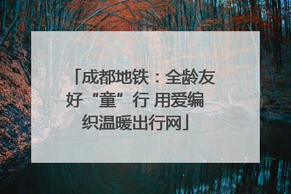 成都地铁：全龄友好“童”行 用爱编织温暖出行网