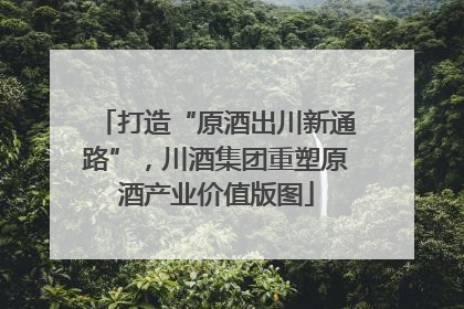 打造“原酒出川新通路”，川酒集团重塑原酒产业价值版图