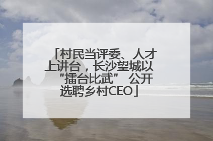 村民当评委、人才上讲台，长沙望城以“擂台比武” 公开选聘乡村CEO