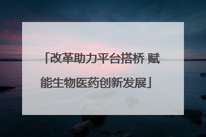 改革助力平台搭桥 赋能生物医药创新发展