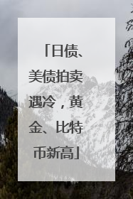 日债、美债拍卖遇冷，黄金、比特币新高
