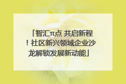 智汇π点 共启新程！社区新兴领域企业沙龙解锁发展新动能