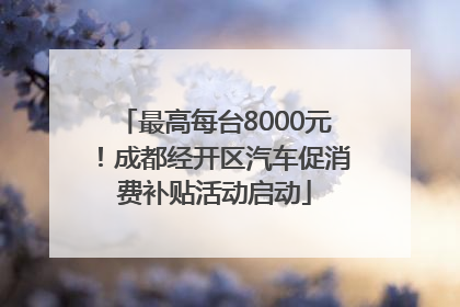 最高每台8000元！成都经开区汽车促消费补贴活动启动
