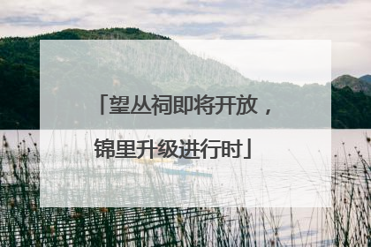望丛祠即将开放，锦里升级进行时