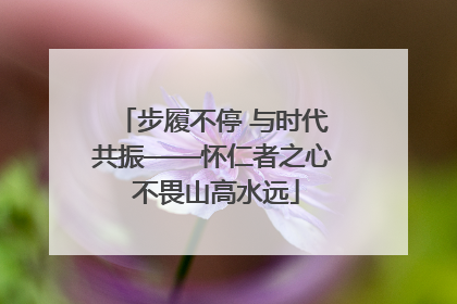 步履不停 与时代共振——怀仁者之心 不畏山高水远