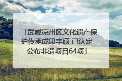 武威凉州区文化遗产保护传承成果丰硕 已认定公布非遗项目64项