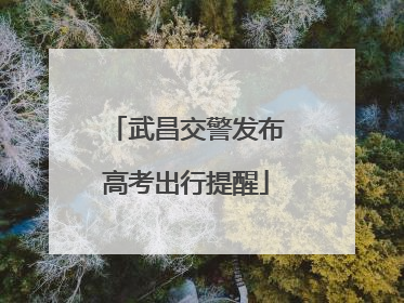 武昌交警发布高考出行提醒