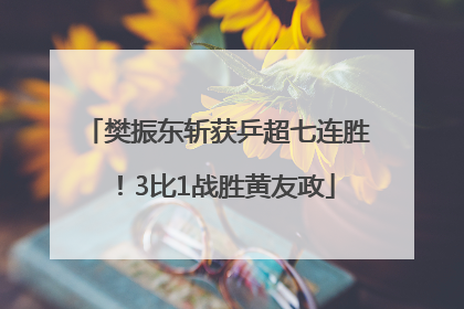 樊振东斩获乒超七连胜！3比1战胜黄友政