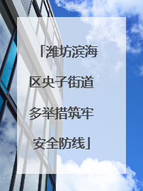 潍坊滨海区央子街道多举措筑牢安全防线