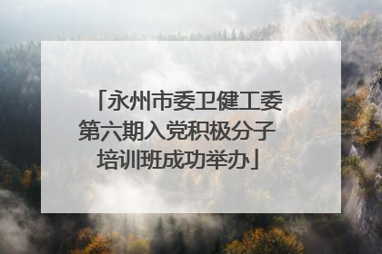 永州市委卫健工委第六期入党积极分子培训班成功举办
