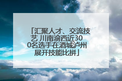 汇聚人才、交流技艺 川南渝西近300名选手在酒城泸州展开技能比拼