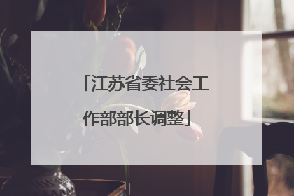 江苏省委社会工作部部长调整