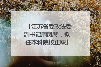 江苏省委政法委副书记周凤琴，拟任本科院校正职