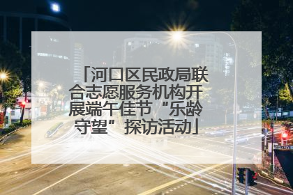 河口区民政局联合志愿服务机构开展端午佳节“乐龄守望”探访活动