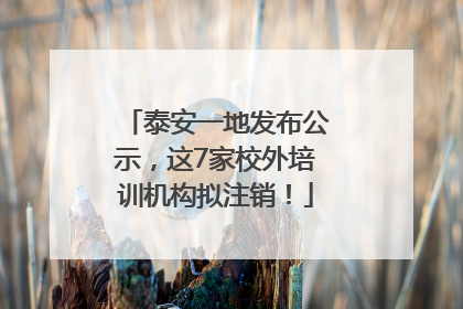 泰安一地发布公示，这7家校外培训机构拟注销！