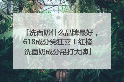 洗面奶什么品牌最好，618成分党狂喜！红榜洗面奶成分吊打大牌