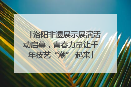 洛阳非遗展示展演活动启幕，青春力量让千年技艺“潮” 起来