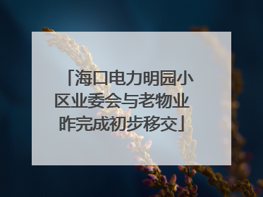 海口电力明园小区业委会与老物业昨完成初步移交