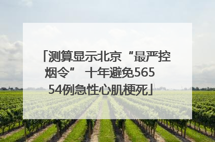 测算显示北京“最严控烟令” 十年避免56554例急性心肌梗死