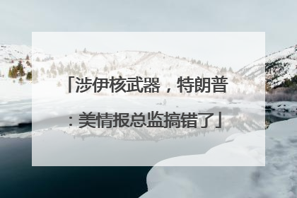 涉伊核武器，特朗普：美情报总监搞错了