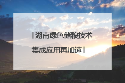 湖南绿色储粮技术集成应用再加速