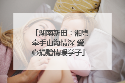湖南新田：湘粤牵手山海情深 爱心捐赠情暖学子