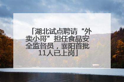 湖北试点聘请“外卖小哥”担任食品安全监督员，襄阳首批11人已上岗