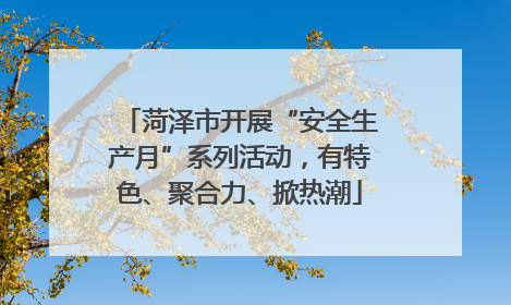 菏泽市开展“安全生产月”系列活动，有特色、聚合力、掀热潮