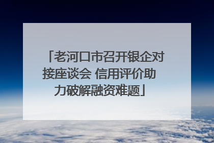 老河口市召开银企对接座谈会 信用评价助力破解融资难题