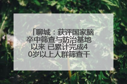 聊城：获评国家脑卒中筛查与防治基地以来 已累计完成40岁以上人群筛查干预40余万人次