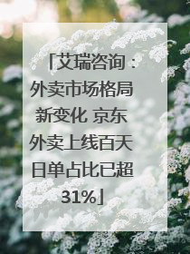 艾瑞咨询：外卖市场格局新变化 京东外卖上线百天日单占比已超31%