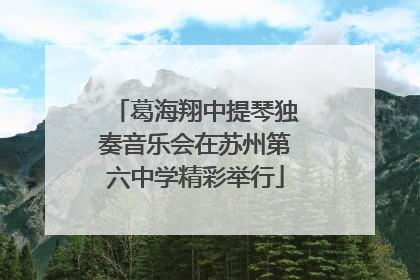 葛海翔中提琴独奏音乐会在苏州第六中学精彩举行