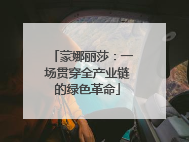 蒙娜丽莎：一场贯穿全产业链的绿色革命