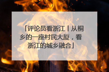 评论员看浙江丨从桐乡的一座村民大厦，看浙江的城乡融合