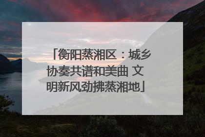 衡阳蒸湘区：城乡协奏共谱和美曲 文明新风劲拂蒸湘地