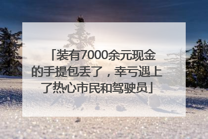 装有7000余元现金的手提包丢了，幸亏遇上了热心市民和驾驶员