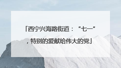 西宁兴海路街道：“七一”，特别的爱献给伟大的党