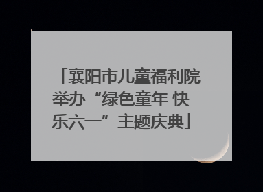 襄阳市儿童福利院举办“绿色童年 快乐六一”主题庆典