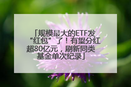 规模最大的ETF发“红包”了！有望分红超80亿元，刷新同类基金单次纪录