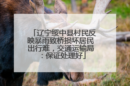 辽宁绥中县村民反映暴雨致桥损坏居民出行难，交通运输局：保证处理好