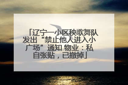 辽宁一小区秧歌舞队发出“禁止他人进入小广场”通知 物业：私自张贴，已撤掉