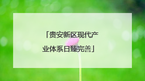 贵安新区现代产业体系日臻完善