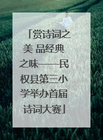 赏诗词之美 品经典之味——民权县第三小学举办首届诗词大赛