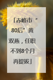 赤峰市“80后”黄双燕，任职不到8个月再提拔