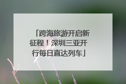跨海旅游开启新征程！深圳三亚开行每日直达列车