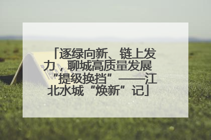 逐绿向新、链上发力，聊城高质量发展“提级换挡”——江北水城“焕新”记
