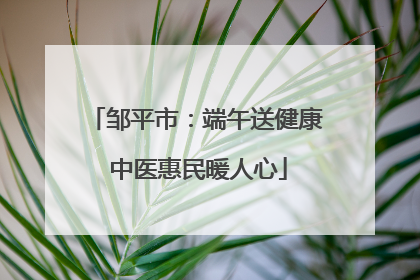 邹平市：端午送健康 中医惠民暖人心