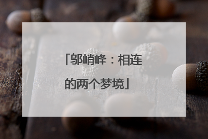邬峭峰：相连的两个梦境