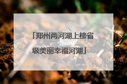 郑州两河湖上榜省级美丽幸福河湖
